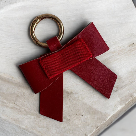 Red Bow Lip Balm Keychain